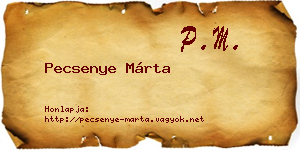 Pecsenye Márta névjegykártya