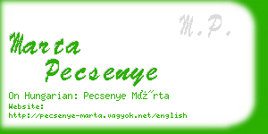 marta pecsenye business card